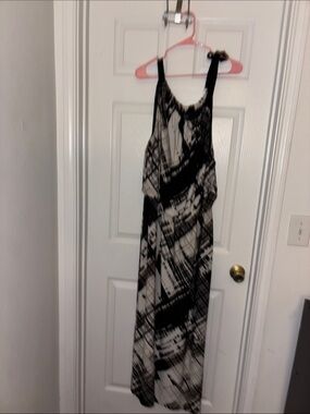 Alfani Black & White Abstract Maxi Dress
